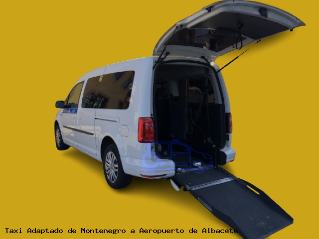 Taxi adaptado de Aeropuerto de Albacete a Montenegro